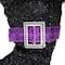 12" Black Witch's Boot with Purple Glittered Roses Halloween Decoration
